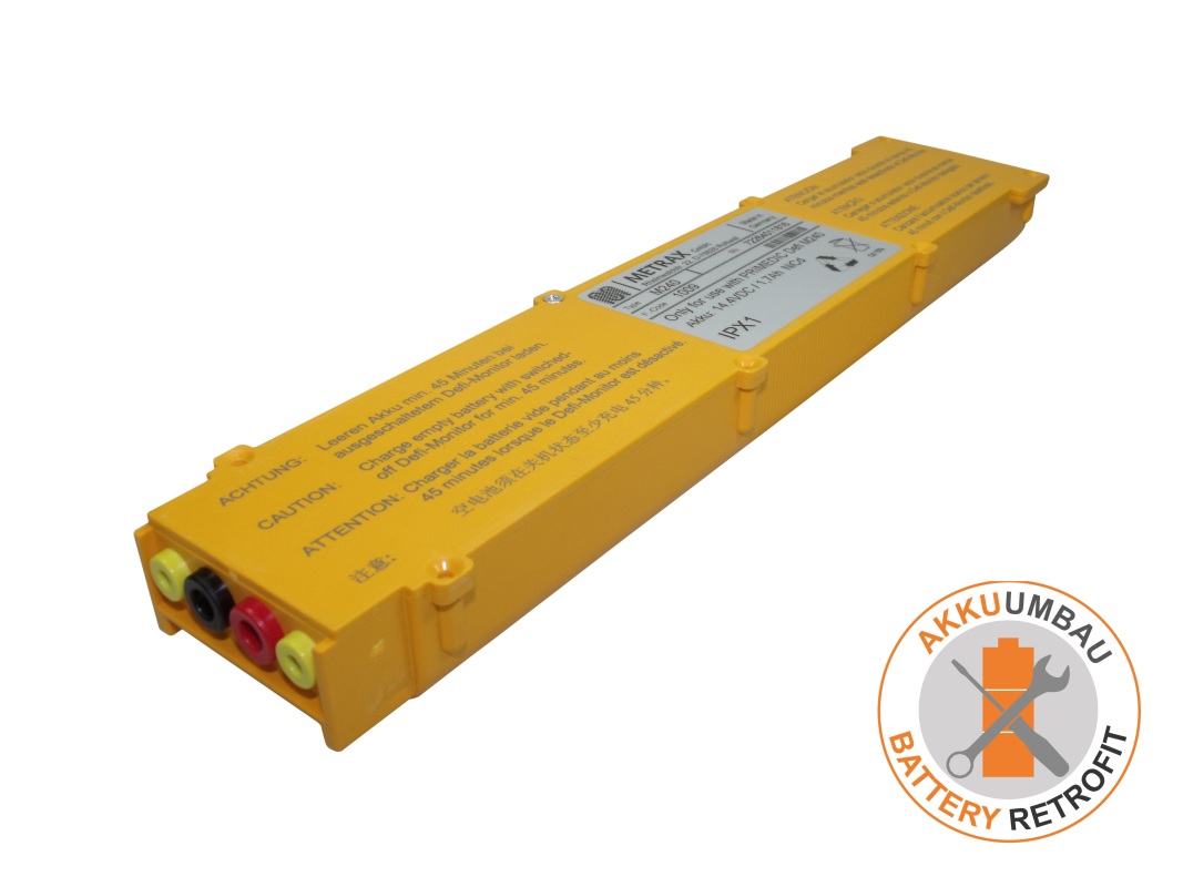 AKKUmed NC battery retrofit suitable for Primedic, Metrax defibrillator ECO1, DM1, 3, 10, 10-10,30-12
