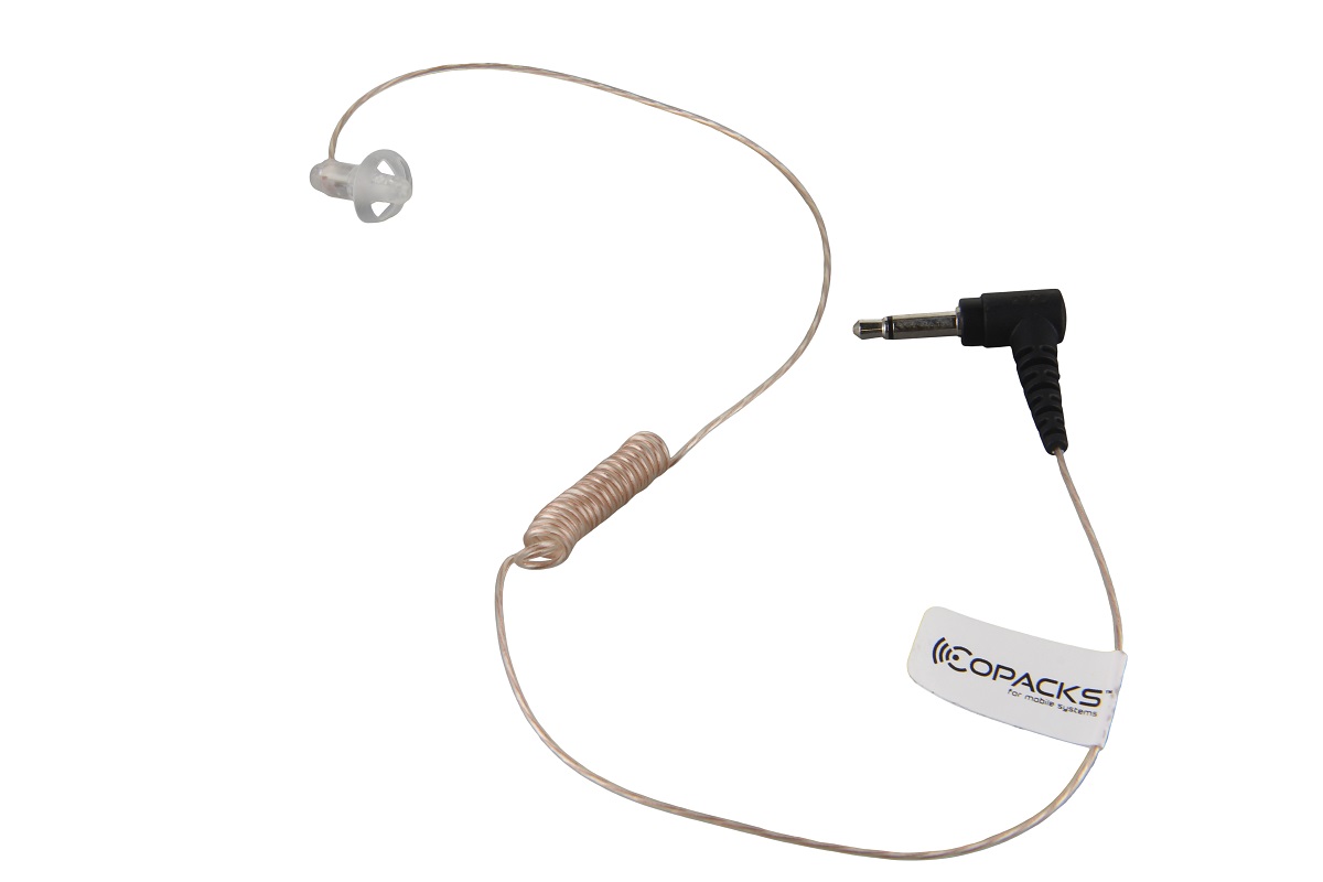 CoPacks GES-13 ultra-light and discreet earphone with 60 cm coiled cable and 3,5 mm jack plug