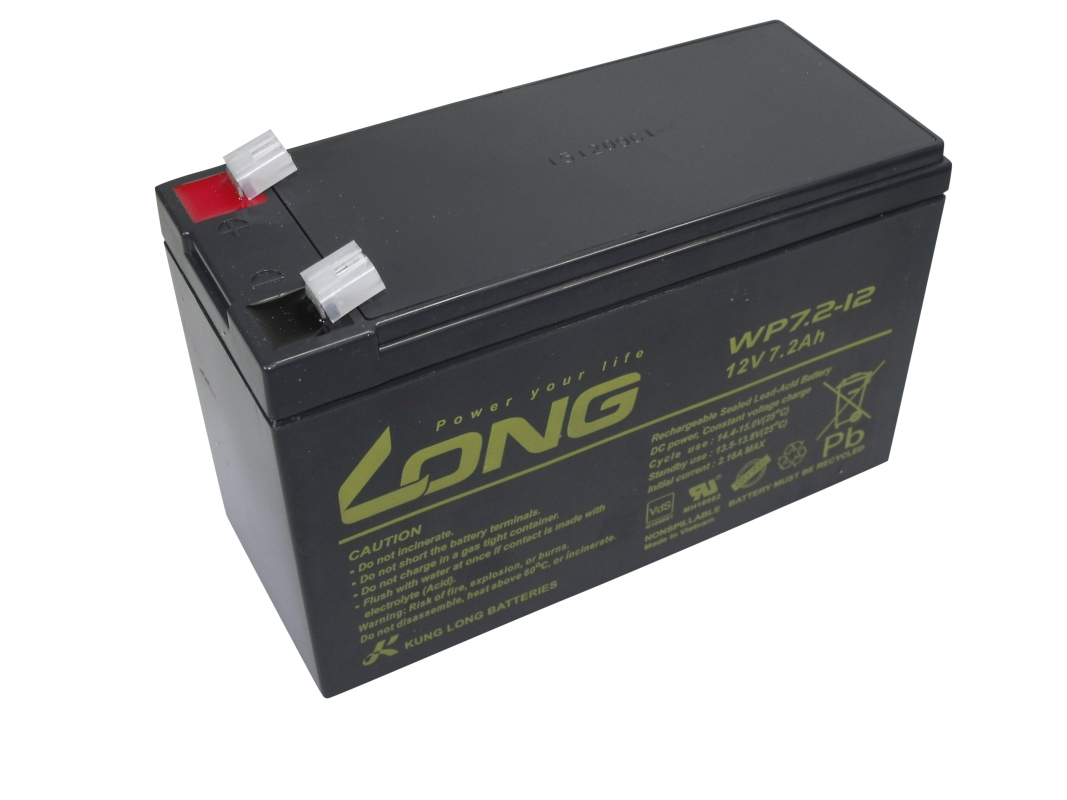 Long lead-acid battery WP7,2-12A/F2 