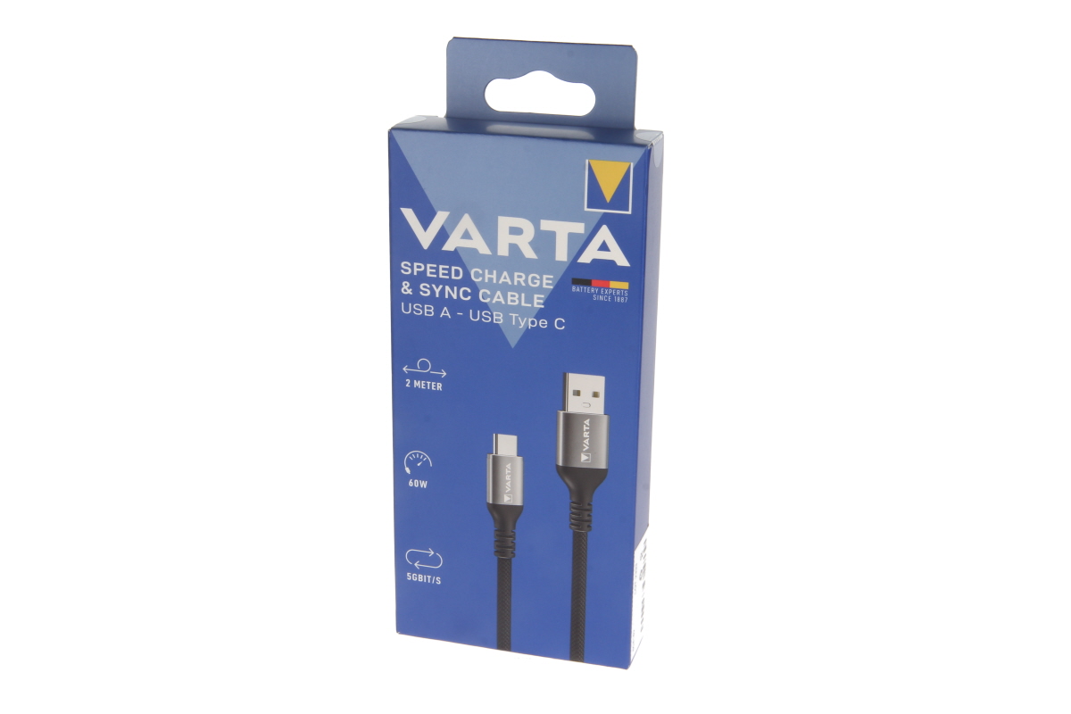 VARTA Speed Charge & Sync Cable USB A to USB Type C