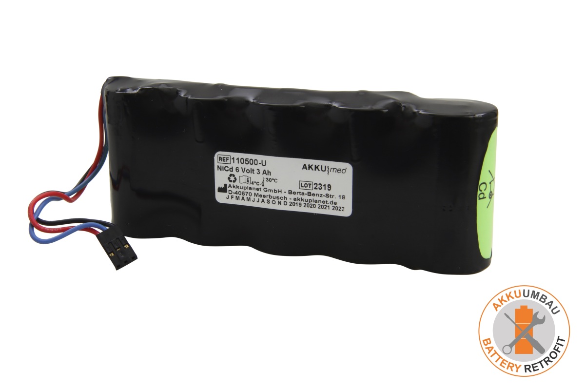AKKUmed NC battery retrofit suitable for BCI (Biochem) MiniTORR Plus, NIBP Monitor