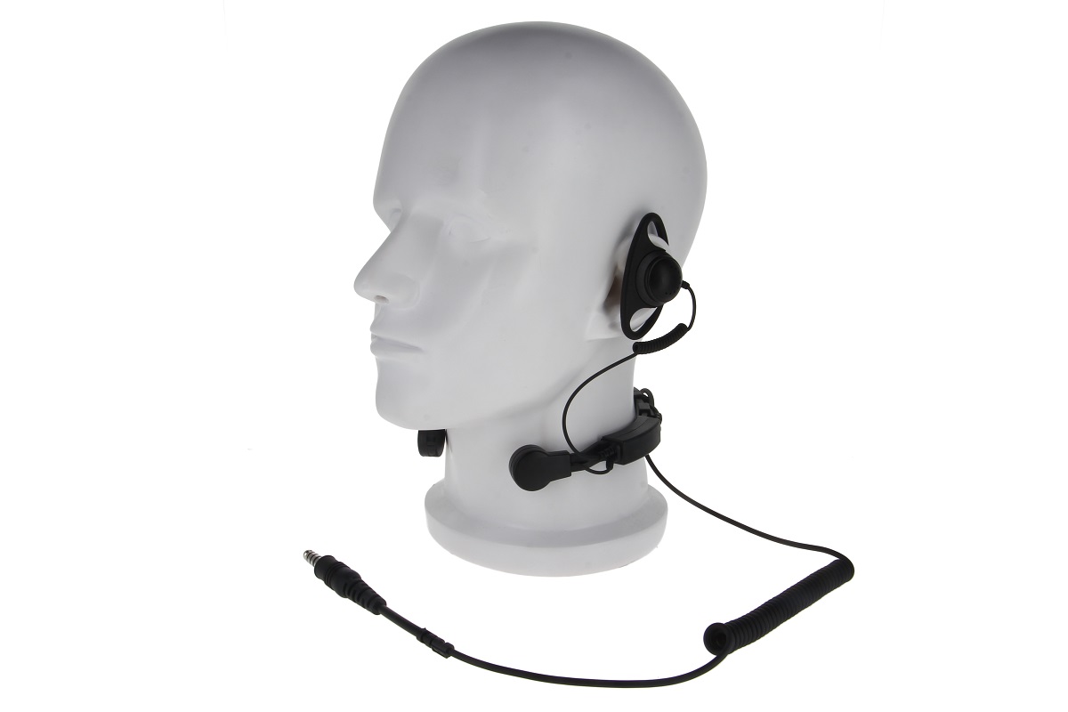 CoPacks Flex series headset with throat microphone and d-shell earphone