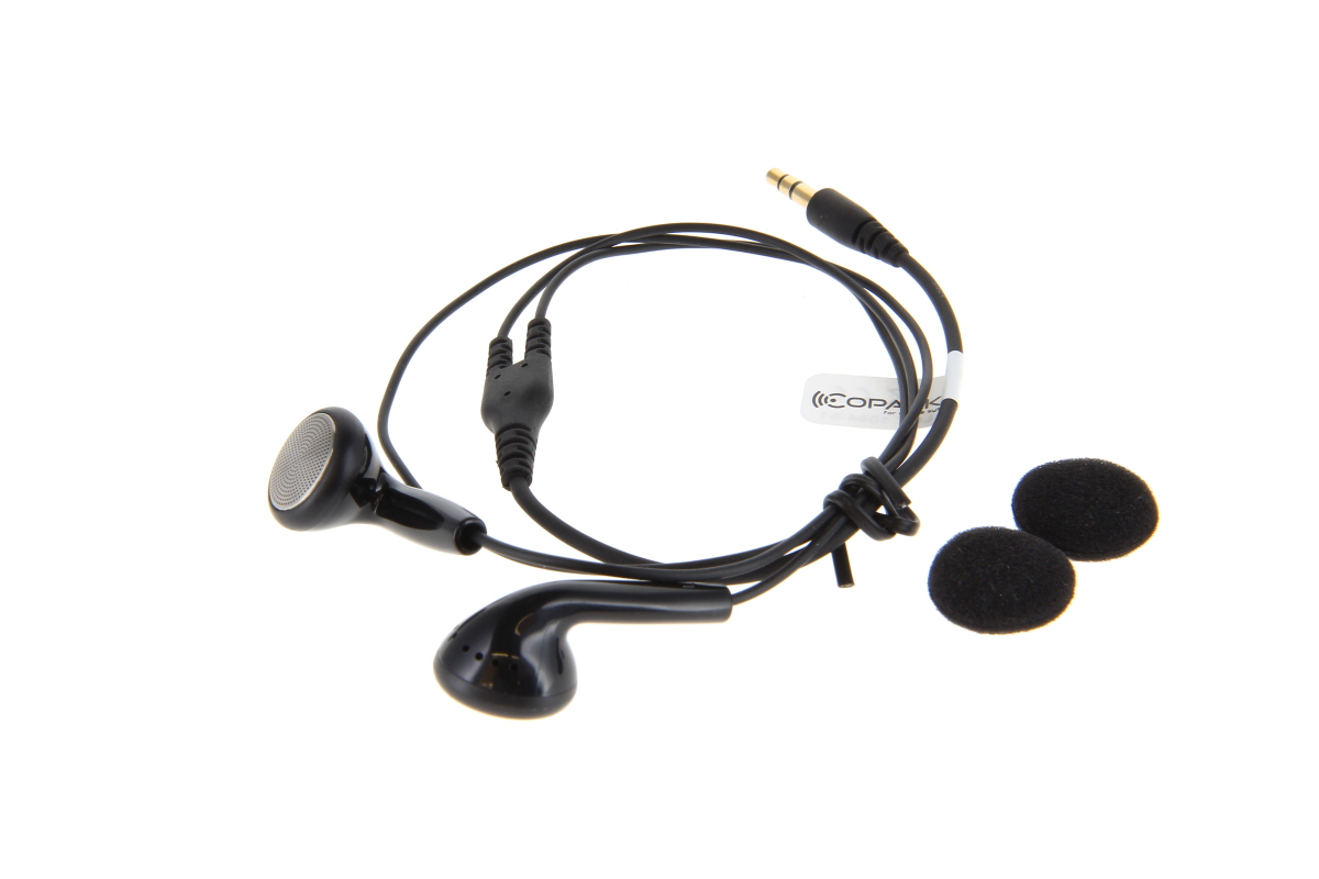 CoPacks Stereo-earphone (black) with 3,5mm jack plug straight - GE-S01BLS-S-01