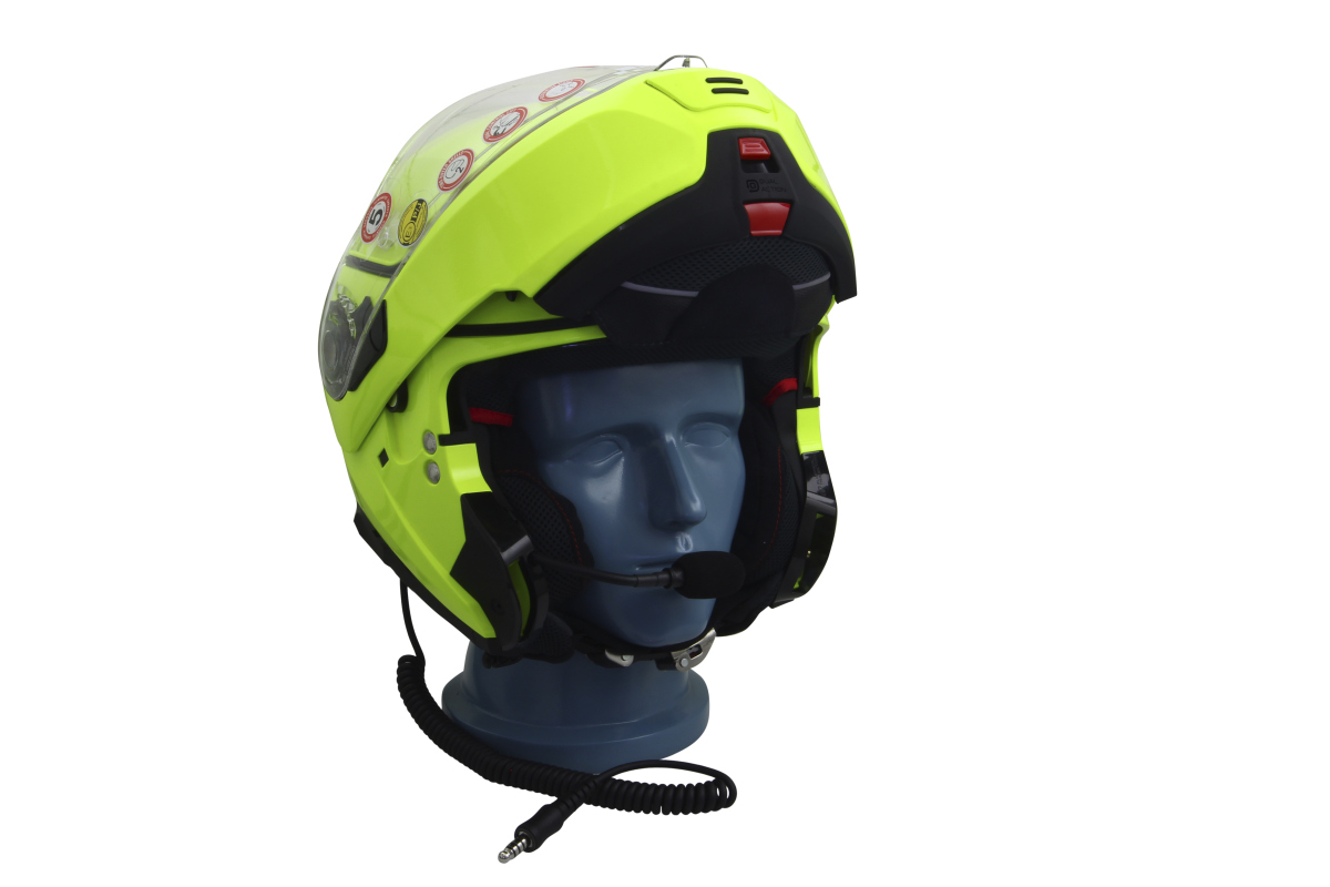 Nolan N100-5 Hi-Visibility N-Com (Fluo Yellow 22) size S with TITAN helmet com system Nexus 02