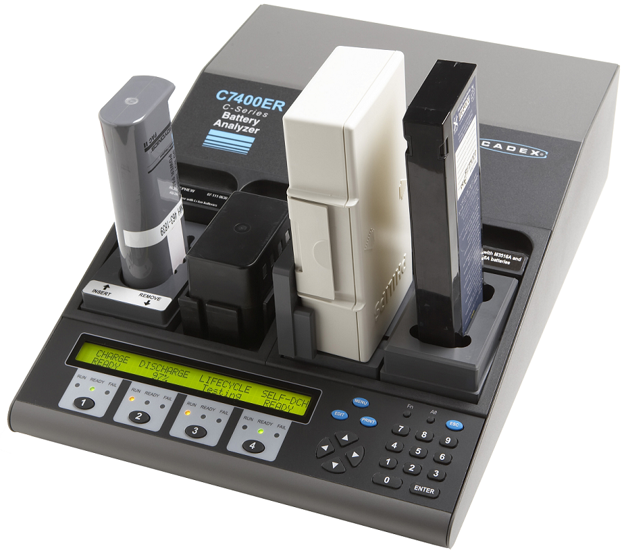 Batterie-Analysegerät Cadex C7400ER-C inkl. 4 Halter, Software, Scanner, Drucker AVBM4ER-B