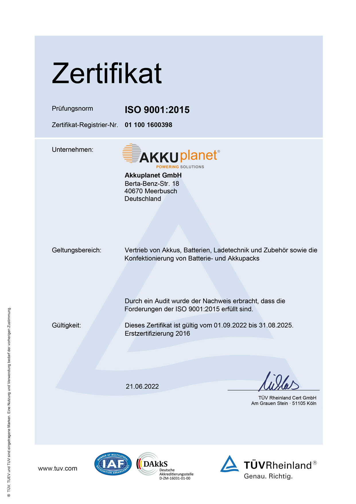 >ISO 9001 Zertifikat