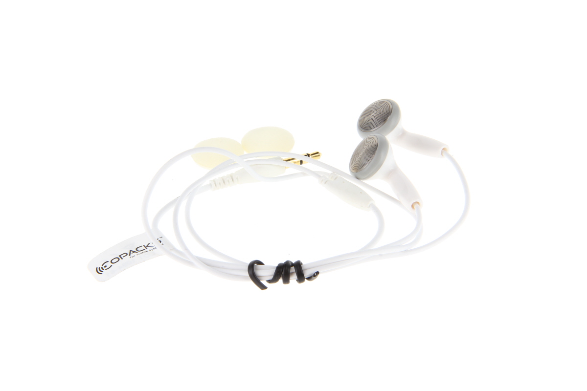 CoPacks Stereo-earphone (white) with 3,5mm jack plug straight - GE-S01BLS-S-02