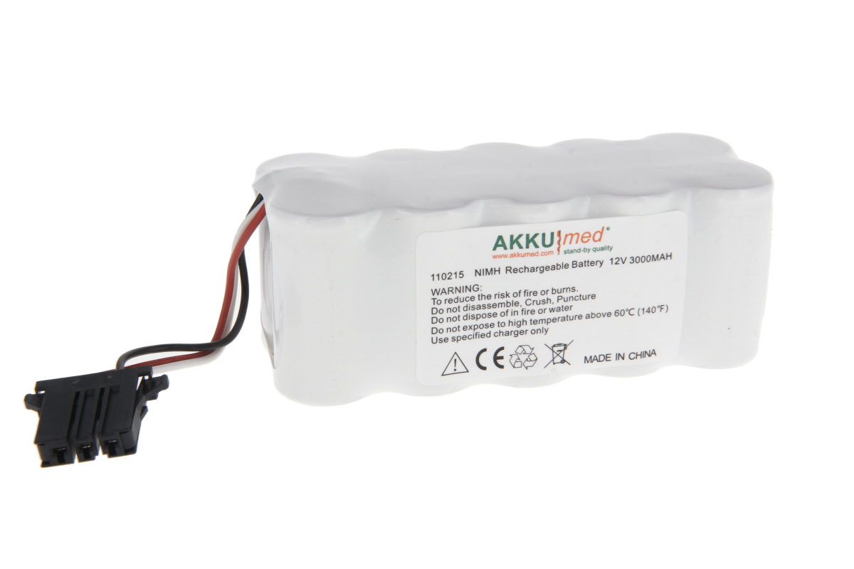 AKKUmed NiMH battery for Nihon Kohden defibrillator TEC5500, TEC5521, TEC5531, TEC7621, 