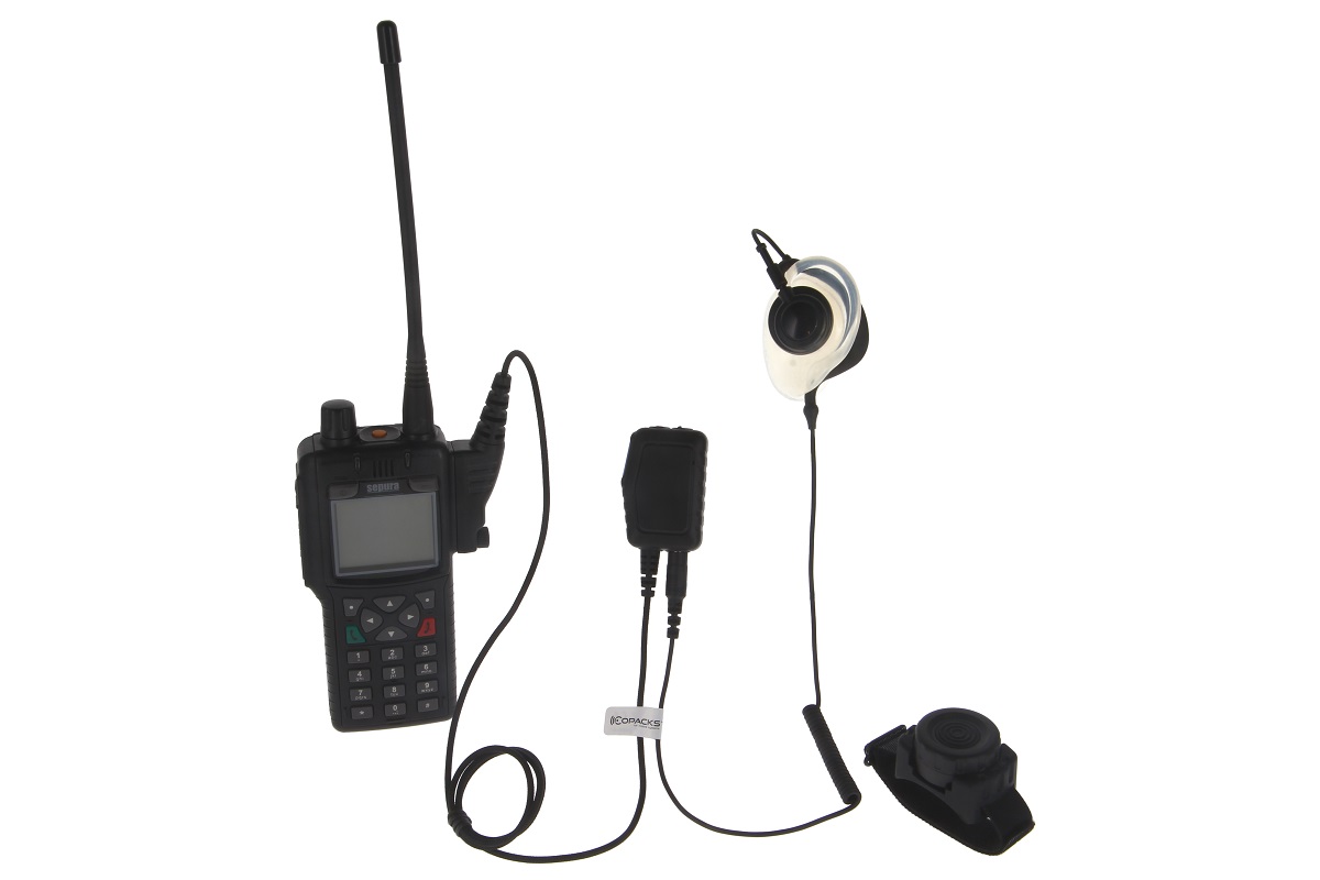 CoPacks PTT47 PTT-Einheit mit 3,5 mm Klinkenbuchse und Mikrofon passend für Sepura STP9000, SC20