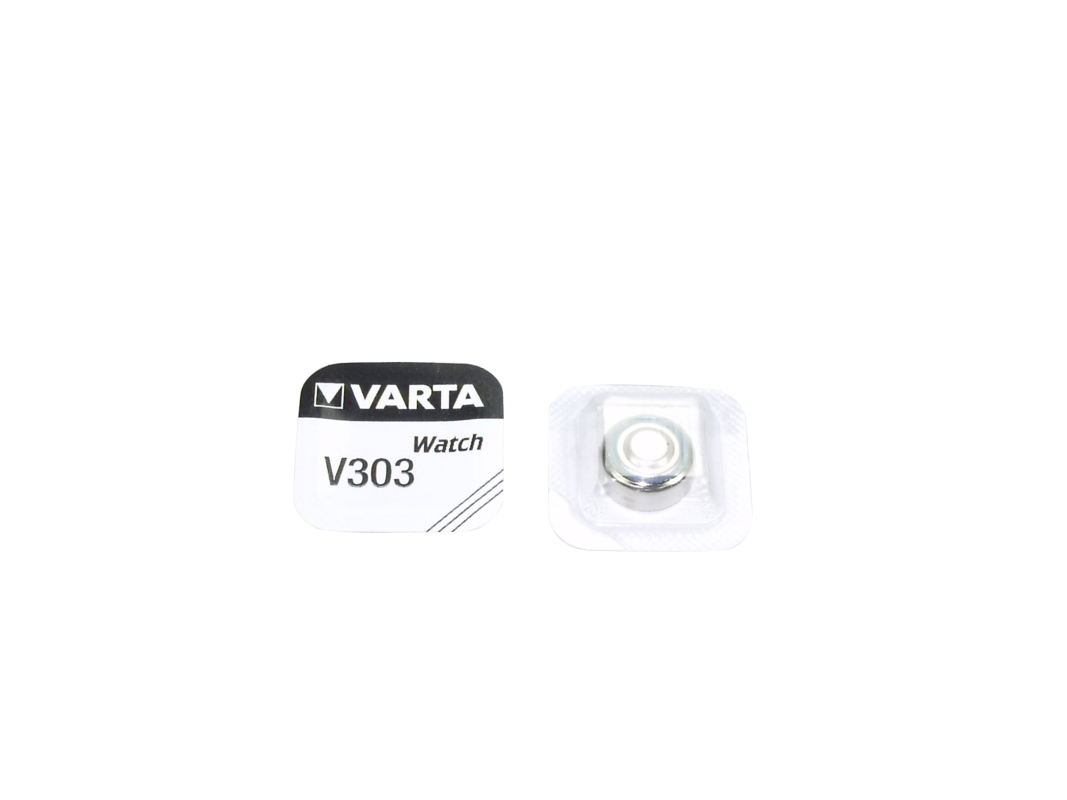 Varta silver oxide button cell 303, SR44 