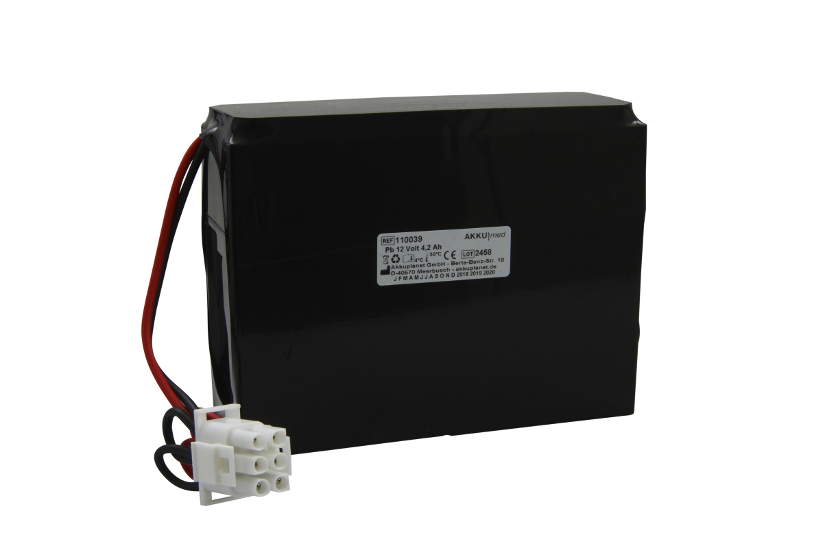 AKKUmed lead-acid battery suitable for HP defibrillator, monitor Codemaster XL Plus, M1722 A