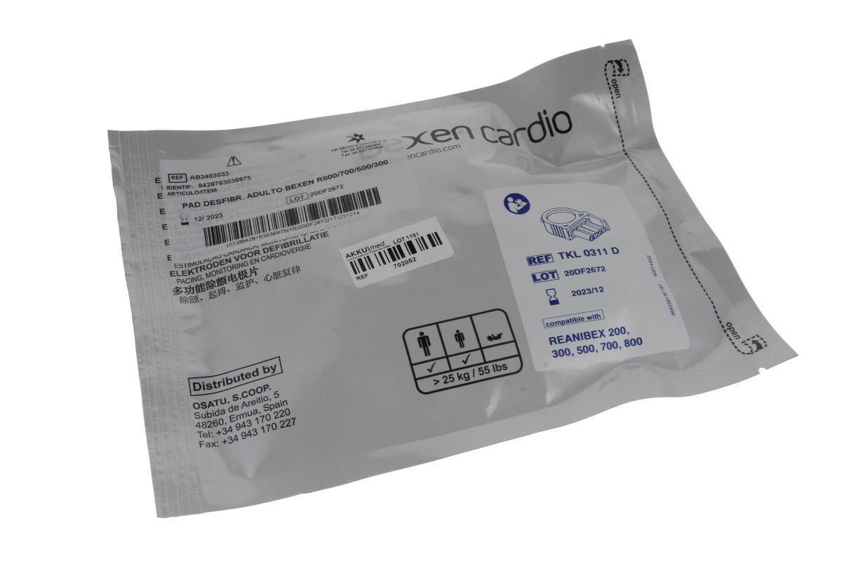 Original Defi-Elektroden/ Pads für Erwachsene passend für Reanibex 200, 300, 500, 700, 800