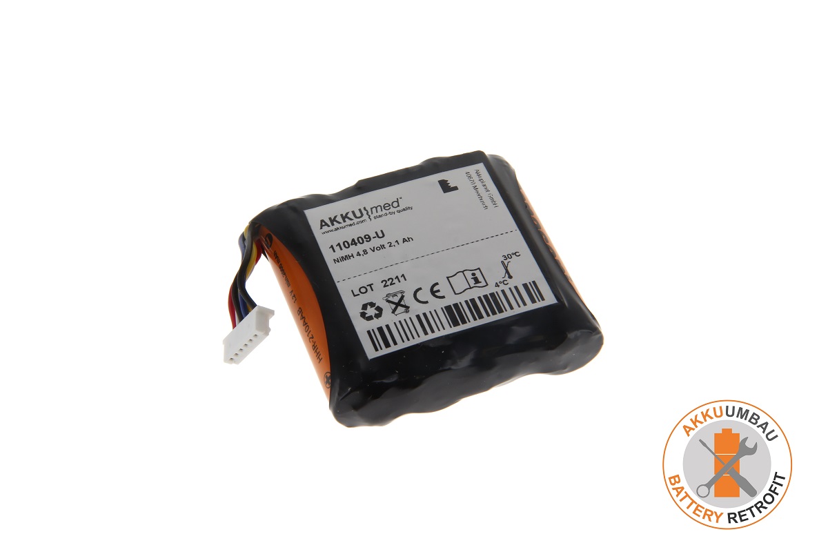 AKKUmed NiMH battery retrofit suitable for Masimo pulse oximeter type Radical 7, Softpack typ