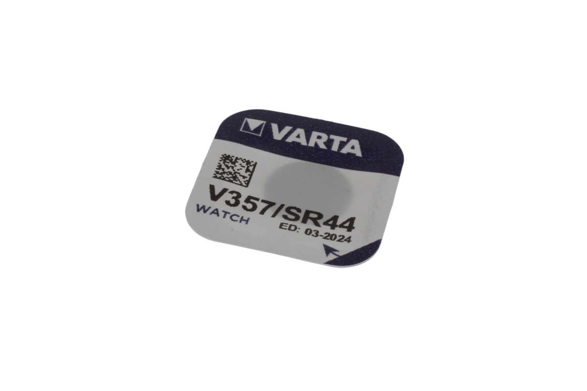 Varta silver oxide button cell 357, S76E, SR44 