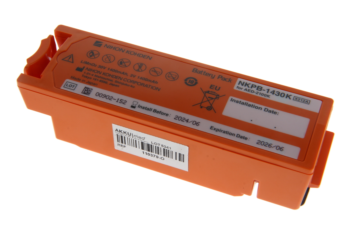Original Nihon Kohden Lithium battery for defibrillator Cardiolife AED2100, AED-2100K