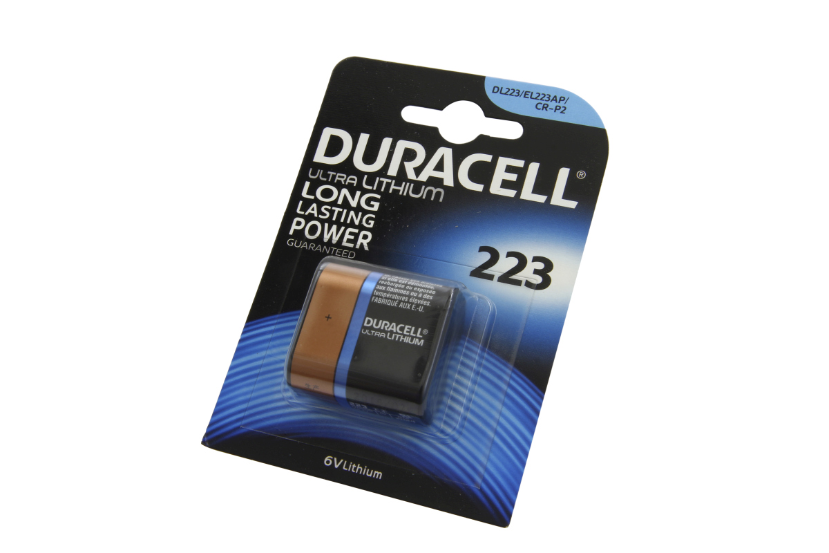 Duracell lithium battery DL223, CR-P2 